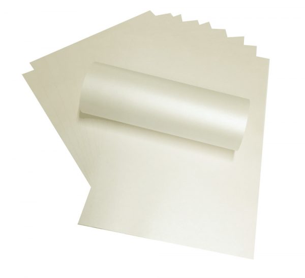 12" x 12" Pale Ivory Pearlescent Square Scrapbook Paper 120gsm