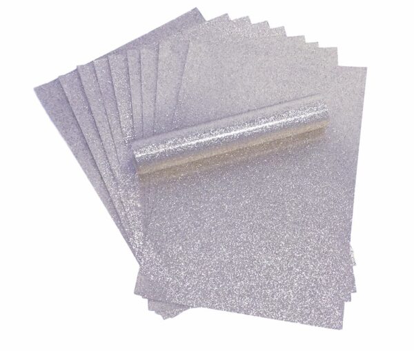 A4 Silver Glitter Paper Soft Touch Non Shed 150gsm Pack of 10 Sheets