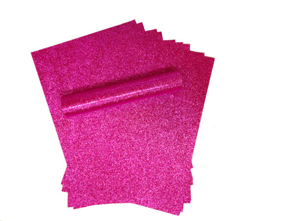 10 A4 Fuchsia Pink Glitter Paper Soft Touch Non Shed 150gsm
