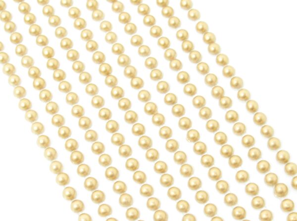 500 GOLD Mini 3mm Pearls Flat Backed Round Self Adhesive Beads