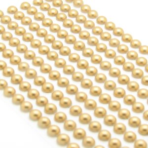 200 Self Adhesive Gold Pearls 6mm Flat Backed Round Beads