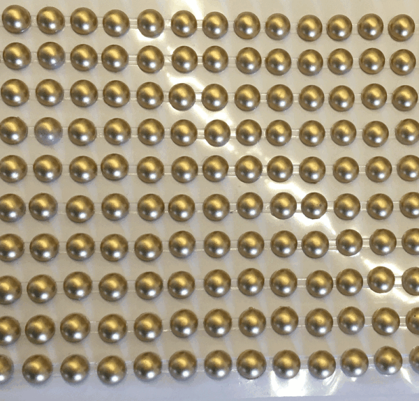 200 Self Adhesive Gold Pearls 6mm Flat Backed Round Beads