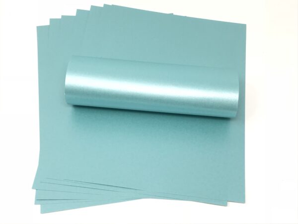 10 Sheets of Sea Blue Pearlised Paper 100gsm