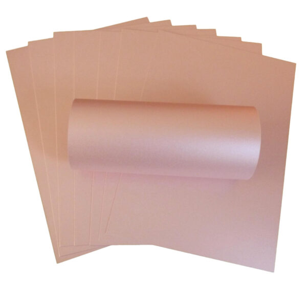 10 Sheets of Misty Rose Pearlescent Double Sided Card 300gsm