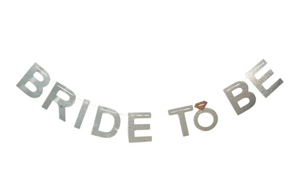 Bride To Be Silver Glitter Banner / Bunting For Hen Parties