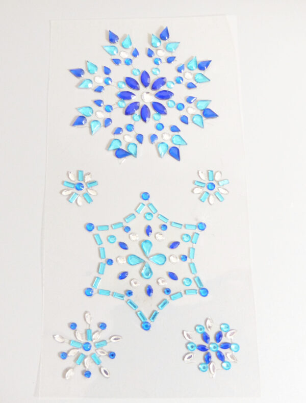 self adhesive blue snowflakes stickers sparkly resin rhinestone embellishments