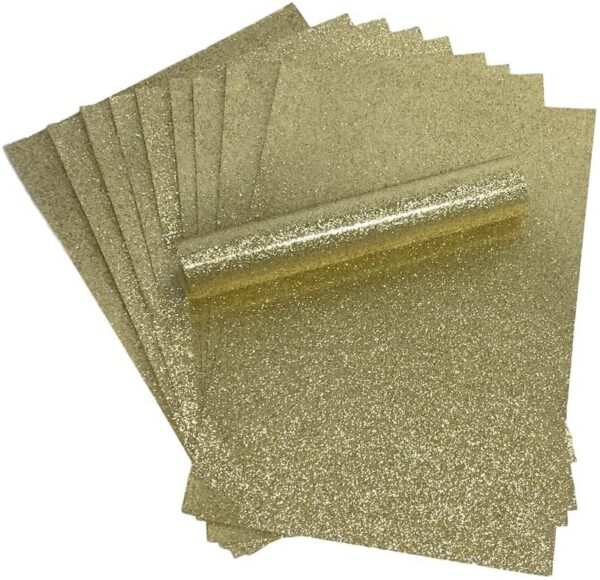 Gold Glitter Card A4 Sparkly Soft Touch Non Shed 250gsm Pack of 10 Sheets