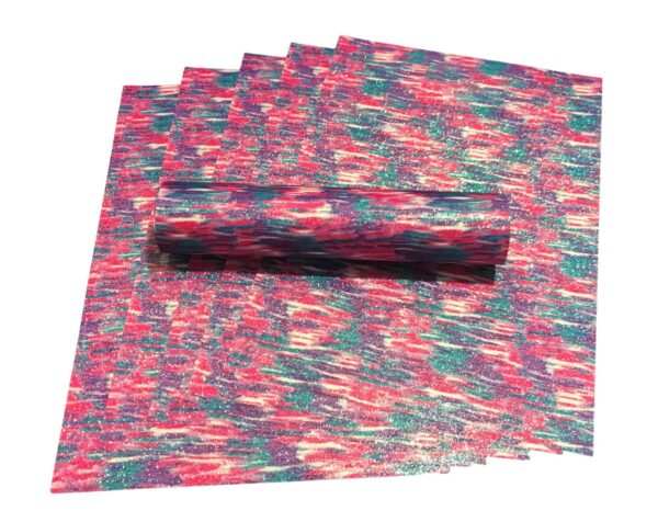 Pink, Red, Green, Purple & White Mix A4 Glitter Paper Sparkly Soft Touch Non Shed 100gsm 10 Sheets