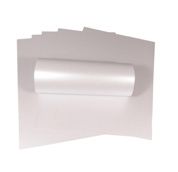 10 Sheets of A4 Ice Silver Pearlescent Double Sided Card 300gsm