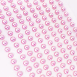 200 PINK Round Pearls 6mm Flat Backed Round Self Adhesive Beads