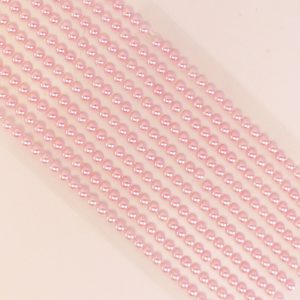 500 Pink Mini 3mm Pearls Flat Backed Round Self Adhesive Beads