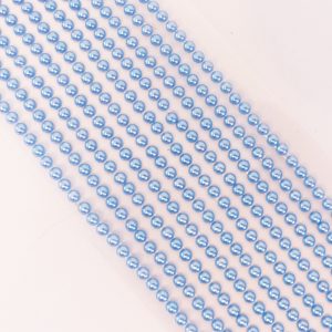 500 Blue Mini 3mm Pearls Flat Backed Round Self Adhesive Beads