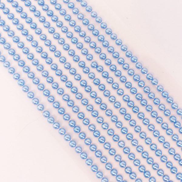 500 Blue Mini 3mm Pearls Flat Backed Round Self Adhesive Beads
