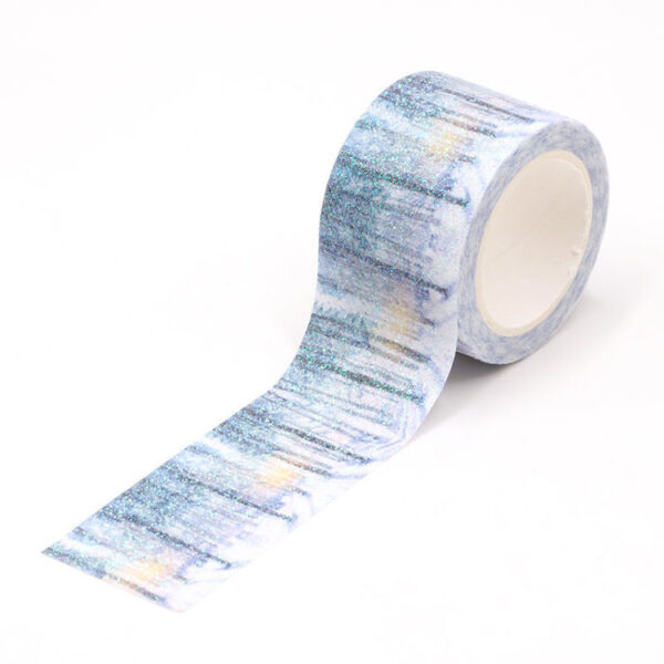 2 Rolls The Snow Forest Glitter Washi Tape Sparkly Design