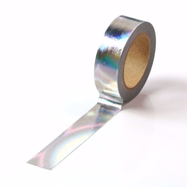 Holographic Colour Changing Silver Foil Washi Tape Decorative Self Adhesive Tape