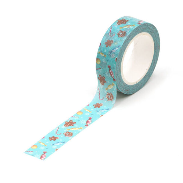 Christmas Candy Cane, Sweets and Gingerbread Man Washi Tape 15mm x 10m