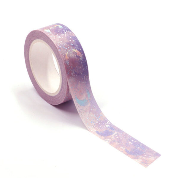 Lilac Lunar Eclipse Washi Tape Embossed With Silver Holographic Foil