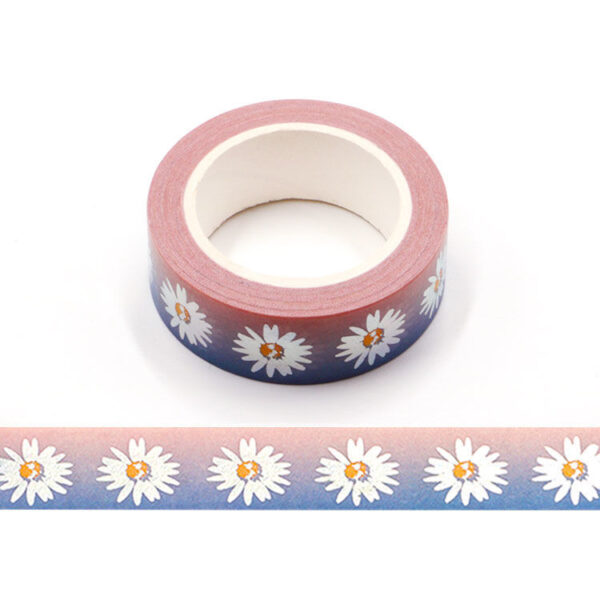 Silver Holographic Foil Daisy Flower Floral Washi Tape