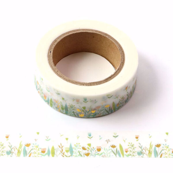 Wild Flower Spring Meadow Washi Tape Decorative Tape 15mm x 10m