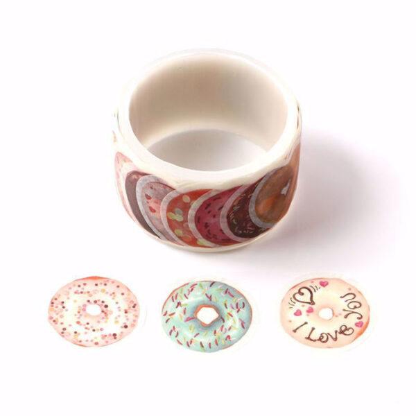 Many Kinds of Donuts / Doughnuts Washi Tape Stickers roll 27mm x 100 Stickers