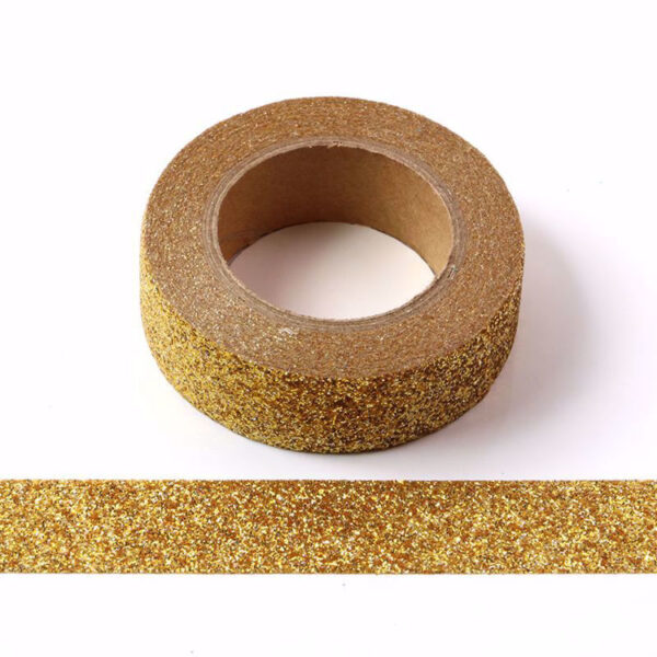 Gold Decorative Glitter Washi Tape Non Shed 15mm x 5m