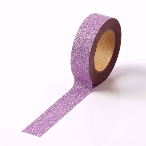 Light Purple / Lilac Glitter Washi Tape Decorative Tape 15mm x 10m