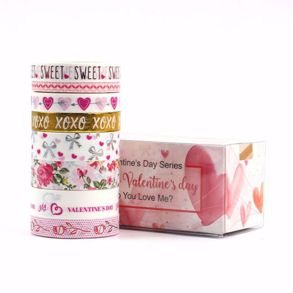8 Rolls Washi Tape Set Valentine's Day Love Hearts Washi