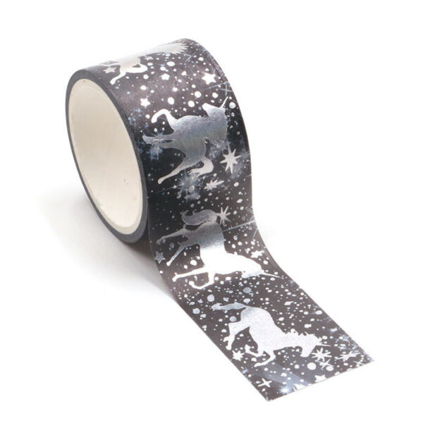 2 Rolls Silver Foil Magical Unicorns Washi Tape 30mm x 5m