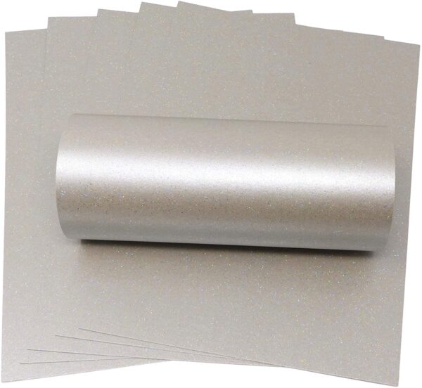 10 Sheets Mercury Silver Iridescent Sparkle A4 Paper 120gsm