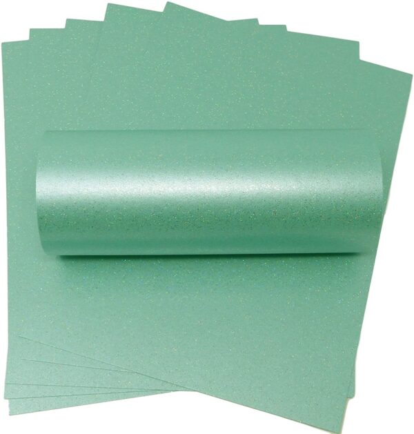 10 Sheets Sea Blue Iridescent Sparkle A4 Paper 120gsm