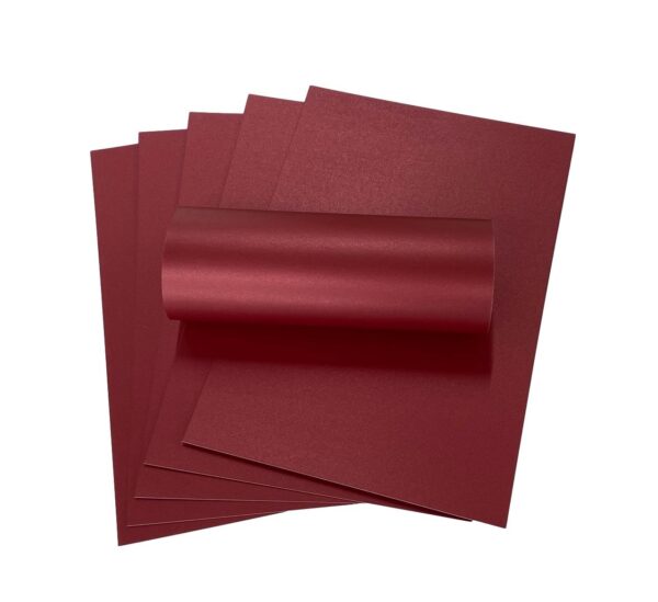10 Sheets of A4 Royal Red Pearlescent Double Sided Card 300gsm
