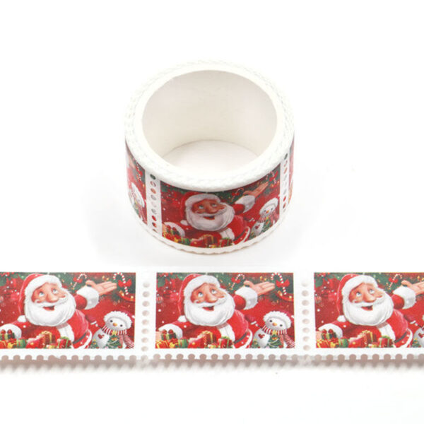 Cute Father Christmas Santa Claus Postage Stamp Washi Tape Stickers 25mm x 3m