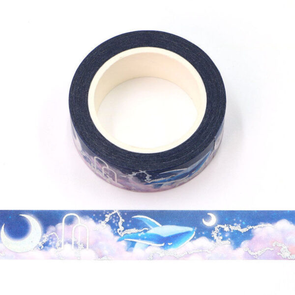 Dream Whale Silver Holographic Foil Washi Tape Decorative Masking Tape