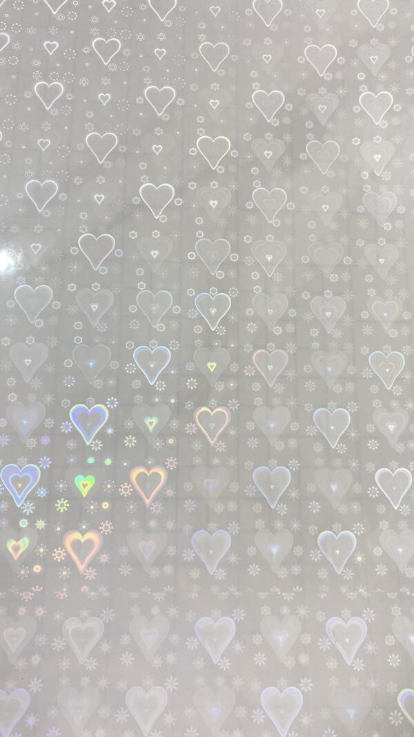 Sparkle Love Hearts Self Adhesive Transparent Holographic Vinyl Overlay Sheets